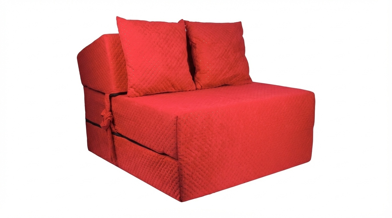 Luxe logeermatras - rood - camping matras - reismatras - opvouwbaar matras - 200 x 70 x 15 - met kussens