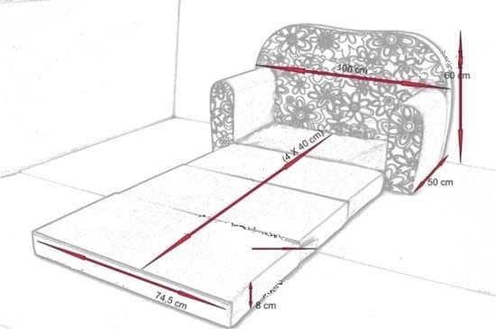 Kinder slaapbank set - logeermatras - sofa - 170 x 100 x 8 - slaapbank - licht groen - cars