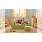 Kinder slaapbank set - logeermatras - sofa - 170 x 100 x 8 - slaapbank - licht groen - cars