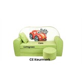Kinder slaapbank set - logeermatras - sofa - 170 x 100 x 8 - slaapbank - licht groen - cars