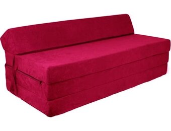 Opklapmatras 200x120cm Bordeaux - 10cm dik Foam - Wasbare Hoes