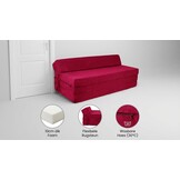 Opklapmatras 200x120cm Bordeaux - 10cm dik Foam - Wasbare Hoes