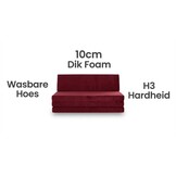 Opklapmatras 200x120cm Bordeaux - 10cm dik Foam - Wasbare Hoes