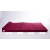 Opklapmatras 200x120cm Bordeaux - 10cm dik Foam - Wasbare Hoes