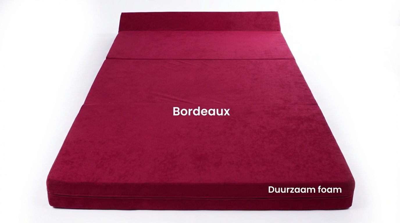 Opklapmatras 200x120cm Bordeaux - 10cm dik Foam - Wasbare Hoes