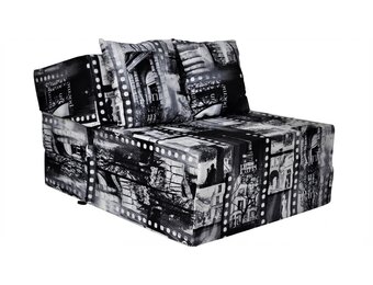 Logematras 200x70 - Opvouwbaar, 15cm dik, Wit/Zwart schuim