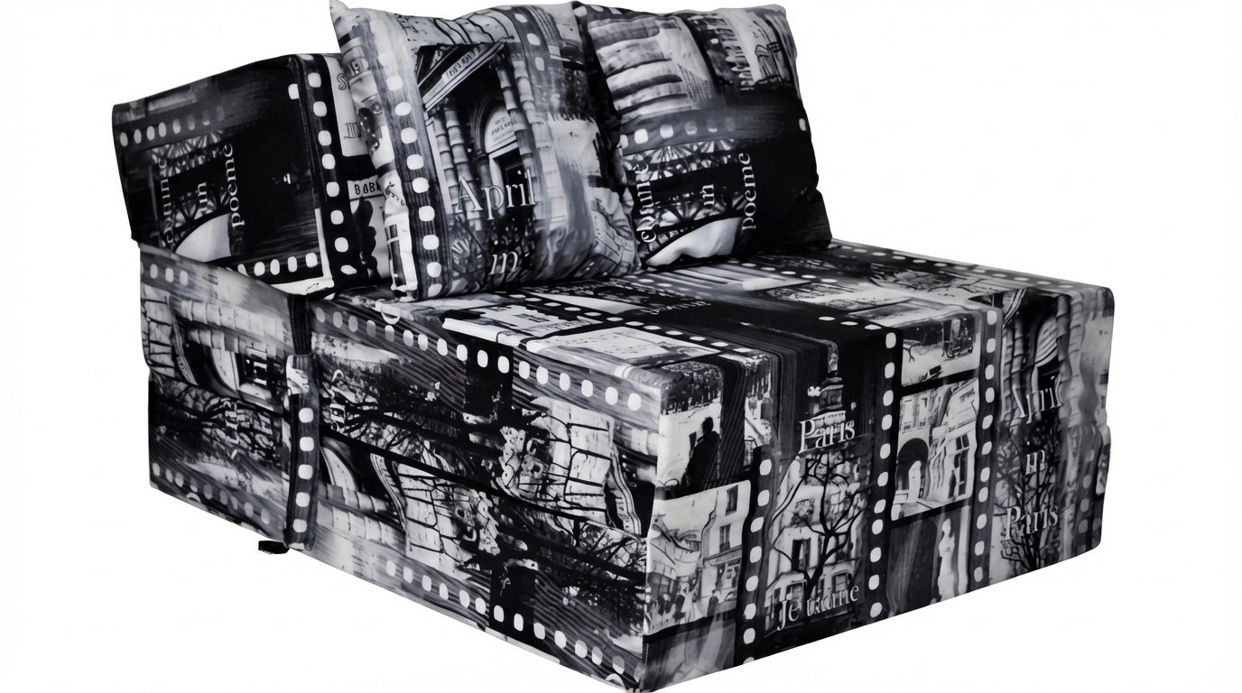 Logematras 200x70 - Opvouwbaar, 15cm dik, Wit/Zwart schuim