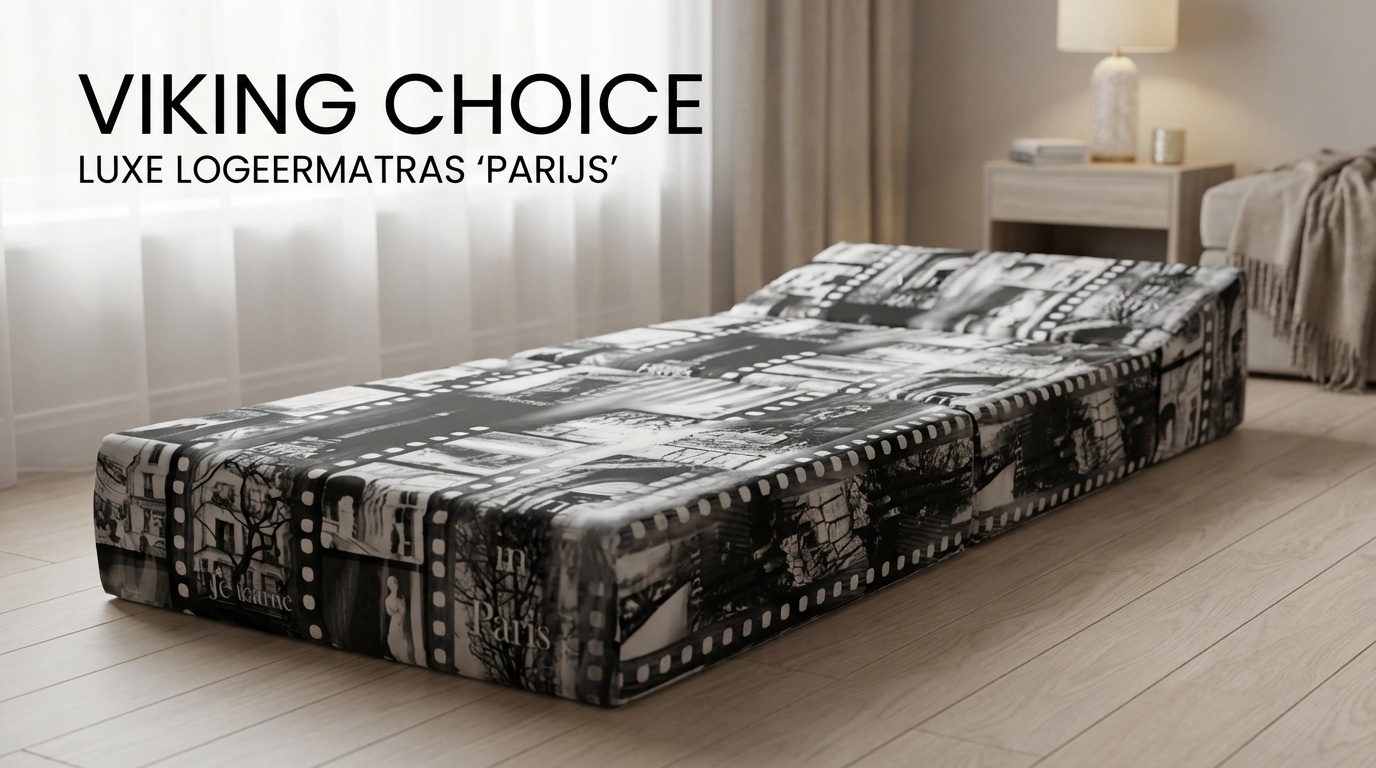 Luxe logeermatras - Parijs - camping matras - reismatras - opvouwbaar matras - 200 x 70 x 15 - met kussens