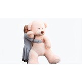 Grote roze knuffelbeer I love you