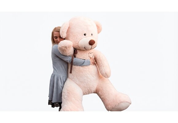 Grote roze knuffelbeer I love you