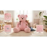 Grote roze knuffelbeer I love you