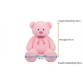 Grote roze knuffelbeer I love you