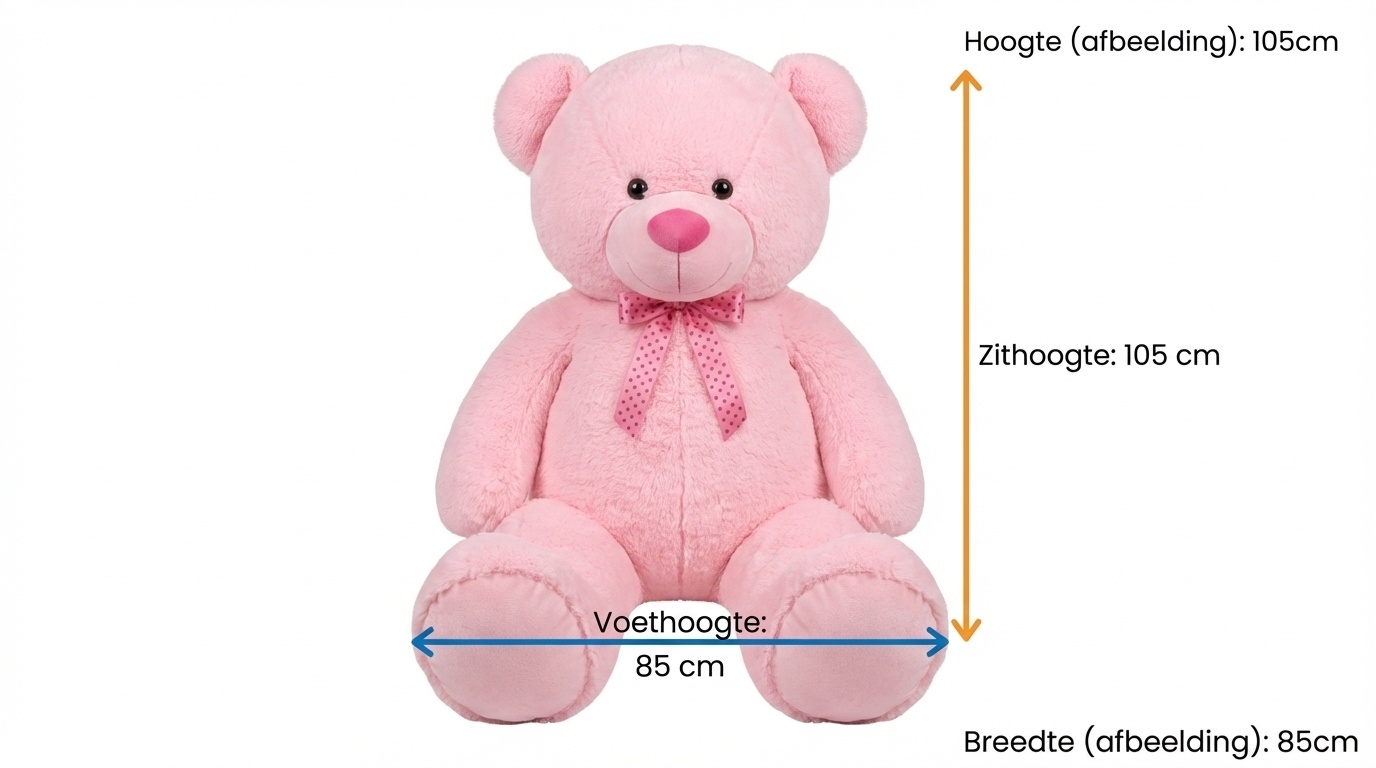 Grote roze knuffelbeer I love you