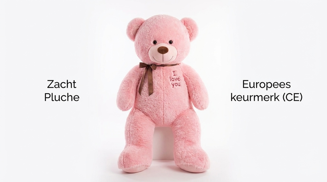 Grote roze knuffelbeer I love you