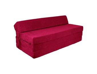 Opvouwbaar matras met hoofdkussen - Wasbare hoes - 200cm x 120cm x 10cm - bordeaux