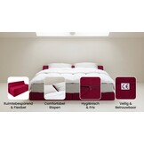 Opvouwbaar matras met hoofdkussen - Wasbare hoes - 200cm x 120cm x 10cm - bordeaux