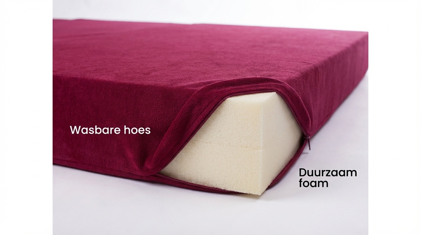 Opvouwbaar matras met hoofdkussen - Wasbare hoes - 200cm x 120cm x 10cm - bordeaux