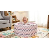 Ballenbak - stevige ballenbad -90 x 40 cm - 200 ballen Ø 7 cm - roze, wit, grijs en zilver