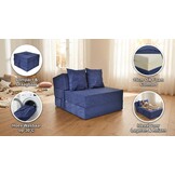 Opklapbed Navy Blue - 200x70x15 cm Foam | Compact Logeermatras
