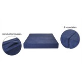 Opklapbed Navy Blue - 200x70x15 cm Foam | Compact Logeermatras
