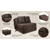 Opvouwbaar logeermatras | 200x70x15cm bruin foam | Luxe & Compact
