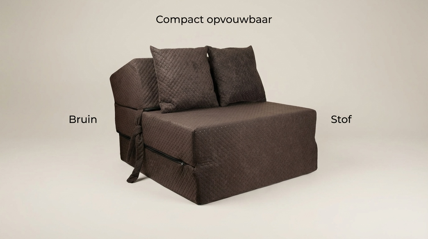 Opvouwbaar logeermatras | 200x70x15cm bruin foam | Luxe & Compact