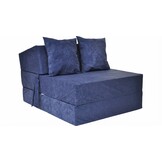 Logeermatras Navy Blue  - opvouwbaar matras - 200x70x15 cm - campingmatras