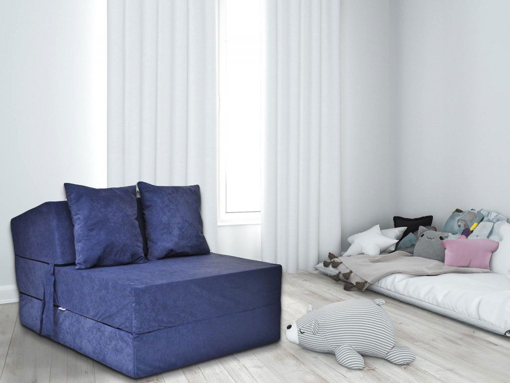 Logeermatras Navy Blue  - opvouwbaar matras - 200x70x15 cm - campingmatras