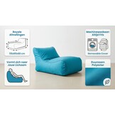 Luxe relax poef - blauw - wasbare polyester hoes