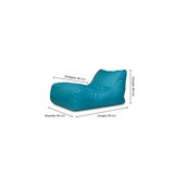 Luxe relax poef - blauw - wasbare polyester hoes