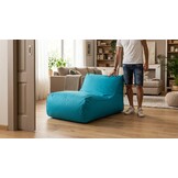 Luxe relax poef - blauw - wasbare polyester hoes