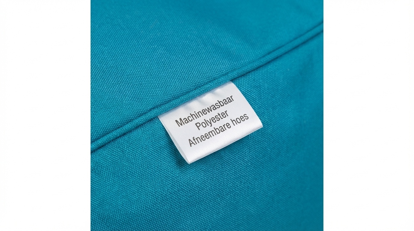 Luxe relax poef - blauw - wasbare polyester hoes