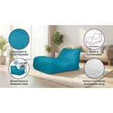 Blauwe zitzak | Luxe Relax Poef (115x65x60cm) Polyester