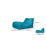 Blauwe zitzak | Luxe Relax Poef (115x65x60cm) Polyester