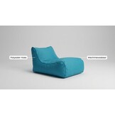 Blauwe zitzak | Luxe Relax Poef (115x65x60cm) Polyester