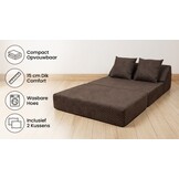 Luxe logeermatras - bruin - camping matras - reismatras - opvouwbaar matras - 200 x 70 x 15 - met kussens