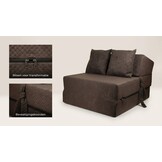 Luxe logeermatras - bruin - camping matras - reismatras - opvouwbaar matras - 200 x 70 x 15 - met kussens