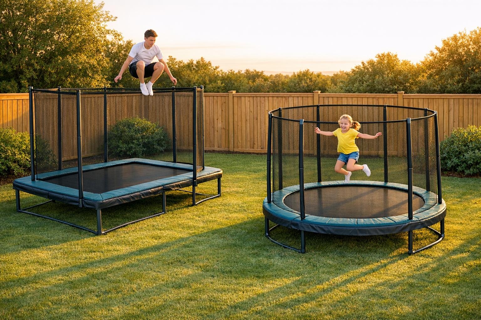 Rechthoekige trampoline vs ronde trampoline: wat is beter?