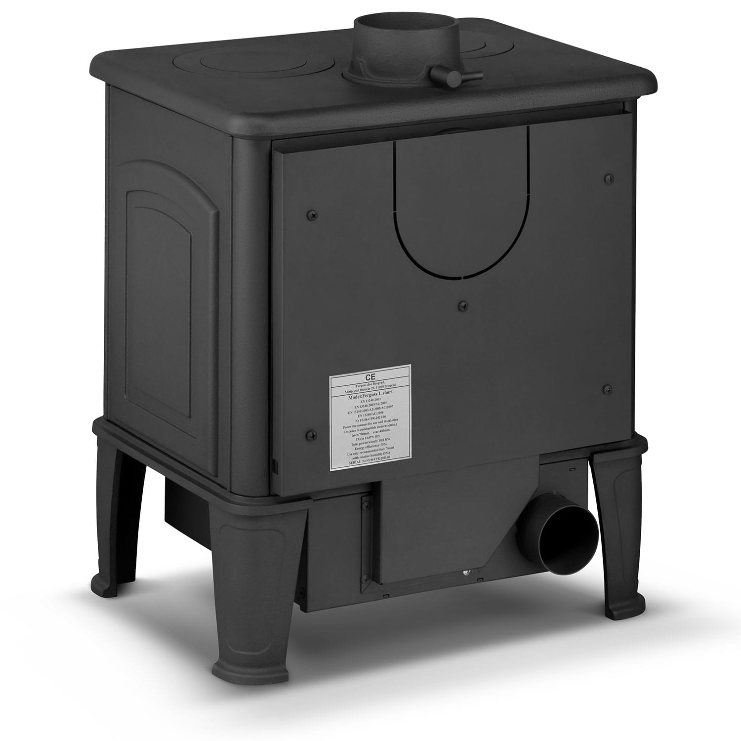 Houtkachel - 10,8 kW - gietijzer - kookplaat - Eco Design