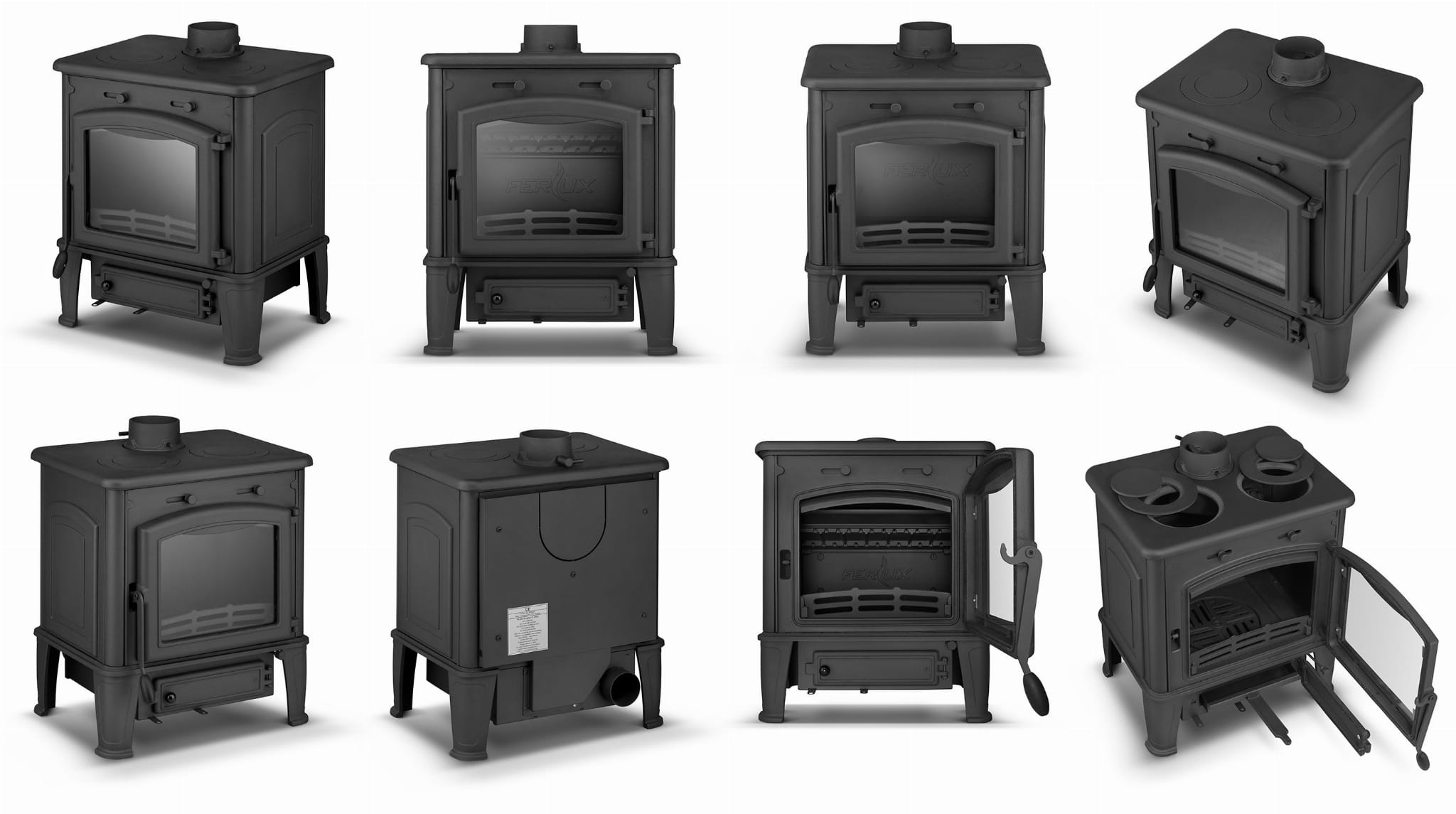 Houtkachel - 10,8 kW - gietijzer - kookplaat - Eco Design