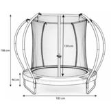 Trampoline rond - 183 cm - met veiligheidsnet - groen zwart