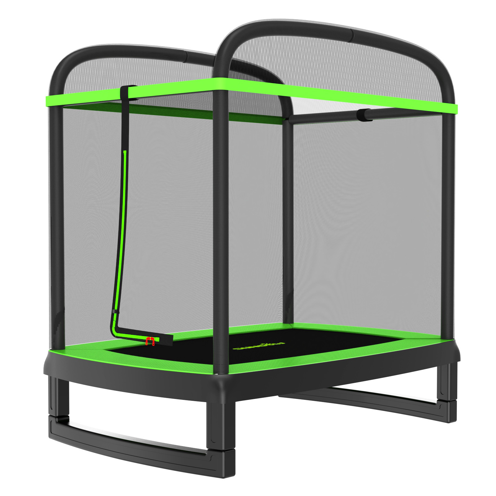 Trampoline rechthoekig 213x152 cm - met veiligheidsnet - groen