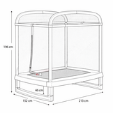 Trampoline rechthoekig 213x152 cm - met veiligheidsnet - groen