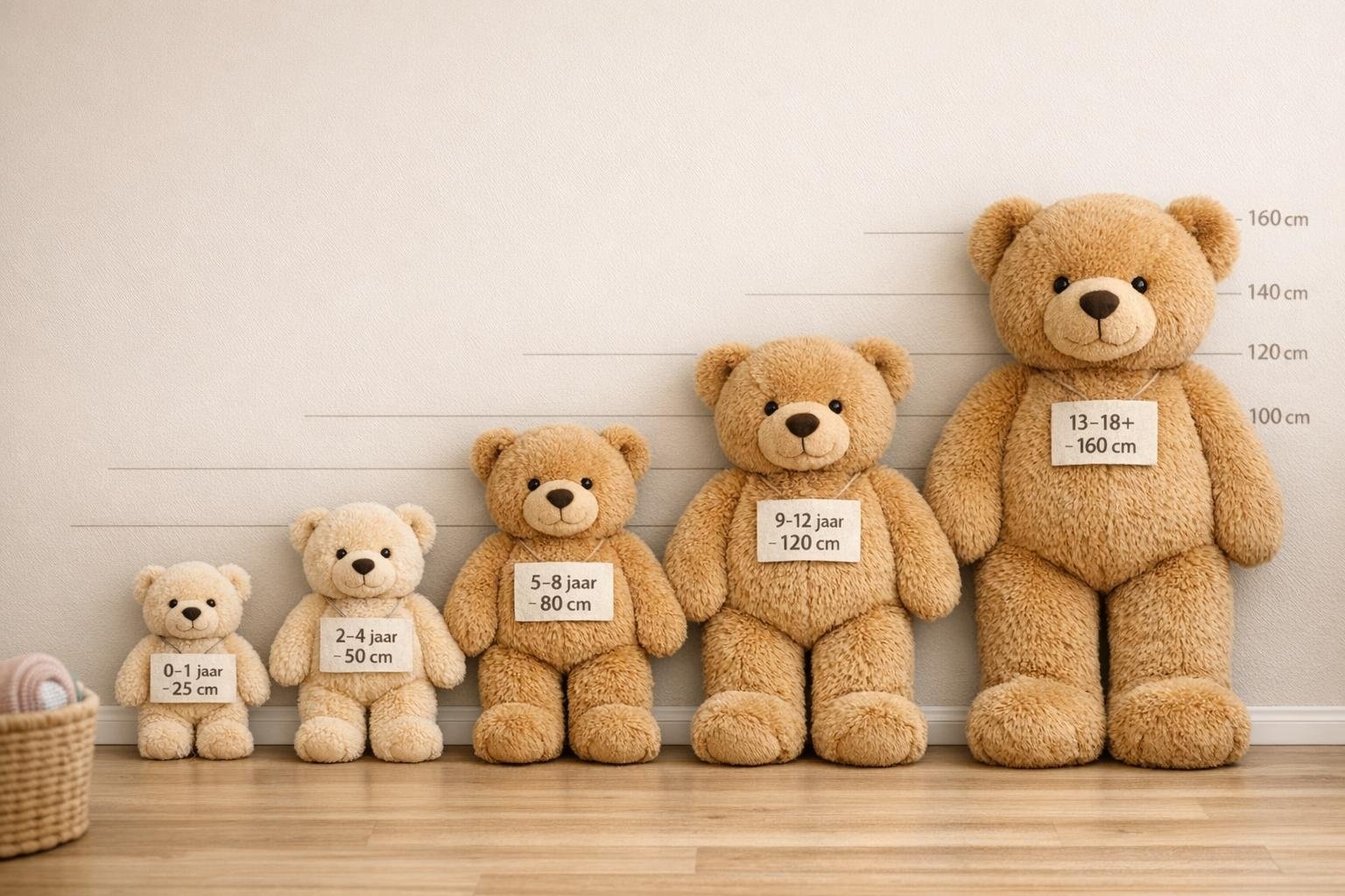 Grote knuffelbeer kopen: welke maten zijn er en wat past bij welke leeftijd?