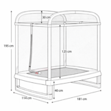 Trampoline rechthoekig 181 x 114 cm - met veiligheidsnet - groen