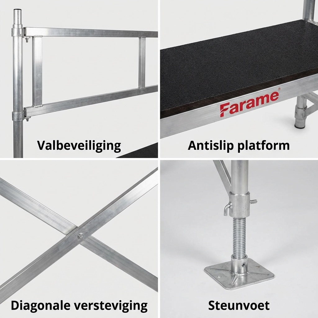 Rolsteiger - 75x180 cm - aluminium - werkhoogte 13,4 m