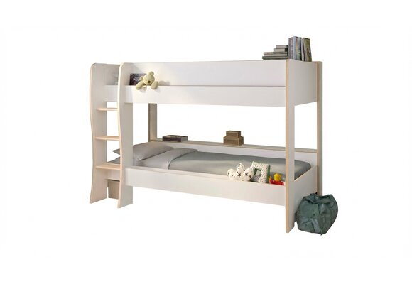 Kinderkamer bed: Stapelbed 90x200cm wit eiken – Ruimtebesparend & Opberg