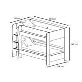 Kinderkamer bed: Stapelbed 90x200cm wit eiken – Ruimtebesparend & Opberg