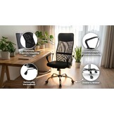 Bureaustoel zwart kunstleer ergonomisch verstelbaar