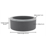 Ballenbak - stevige ballenbad - 90 x 30 cm - 200 ballen - wit,grijs, zwart, roze en blauw